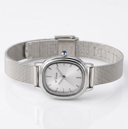 Montre Ovale Élégante Maille Milanaise