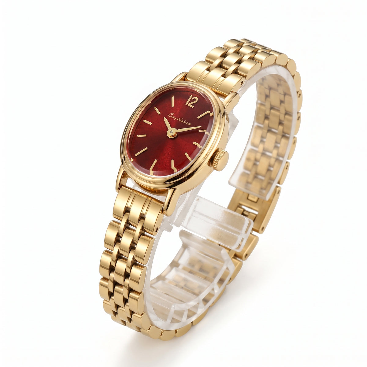 Montre Ovale Dorée Style Rétro