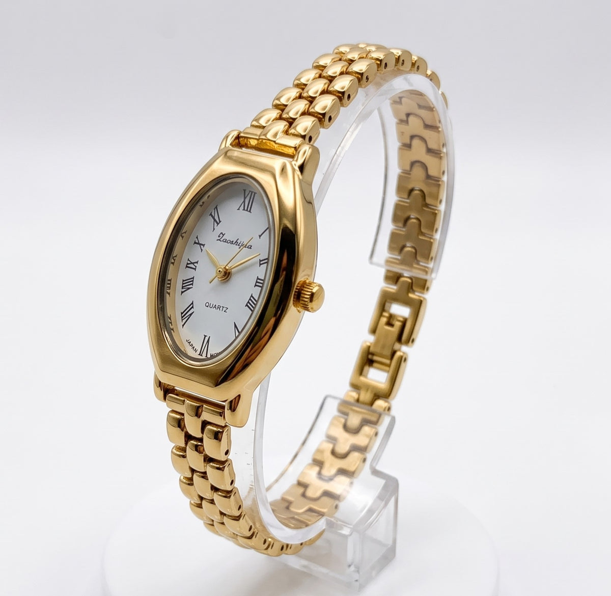 Montre Ovale Dorée Style Rétro Vintage